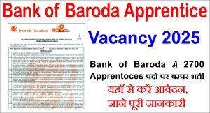 Read more about the article Bank of Baroda Apprentice Recruitment 2025: युवाओं के लिए बैंकिंग क्षेत्र में करियर की शानदार शुरुआत करने का सुनहरा अवसर।