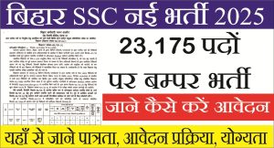 Read more about the article Bihar BSSC Inter Level Recruitment 2025 (Date Extended): BSSC इंटर लेवल विभिन्न पदों के ऑनलाइन आवेदन की अंतिम तिथि बढ़ा दी गई है।