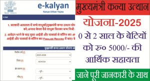 Read more about the article Mukhyamantri Kanya Utthan Yojana 2025: 0 से 2 वर्ष की बेटियों के लिए ₹5,000 सहायता – ऑनलाइन आवेदन शुरू