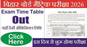 Read more about the article Bihar Board 10th Exam Date & Time Table 2026: बिहार बोर्ड ने जारी किया मैट्रिक परीक्षा टाइम टेबल, यहाँ से करें डाउनलोड